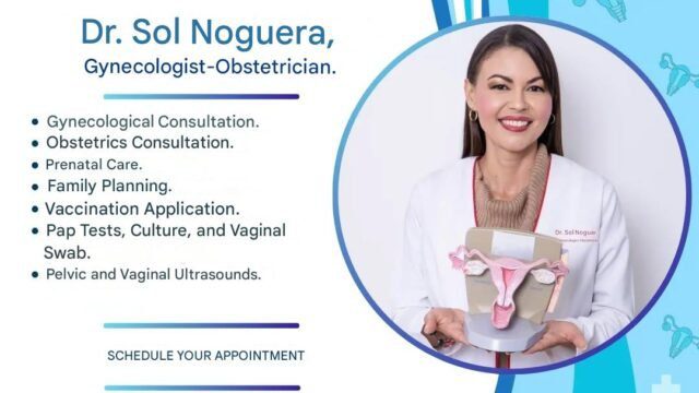 Poster with Dr. Sol Noguera Gynecologist Obstetrician