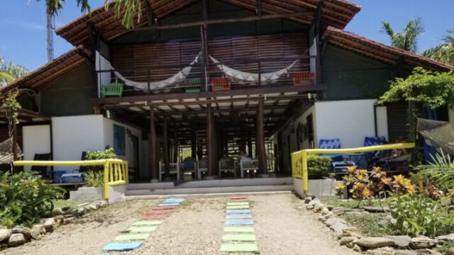 Exterior of Restaurante Playa Hermosa – Beachfront Dining & Surf Vibes in San Juan del Sur, Nicaragua