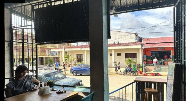 Colorful vegetarian wrap with fresh ingredients at Wrap N’ Roll in San Juan del Sur, Nicaragua