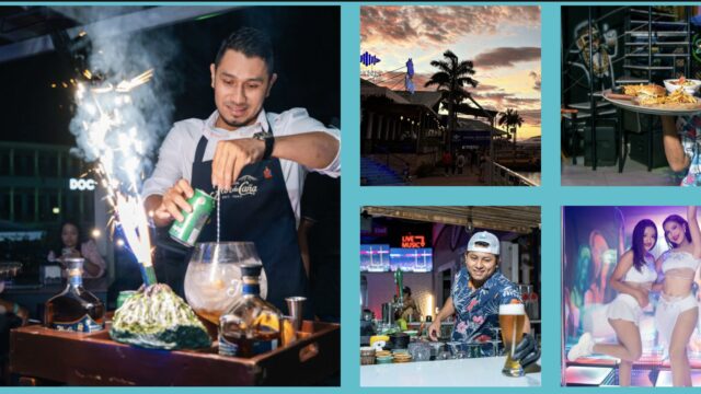 Dockside is an all-in-one venue offering a diverse range of services, including Tuanis, an oceanview American restaurant and cocktail bar and coffee house images of food, waiter and view.