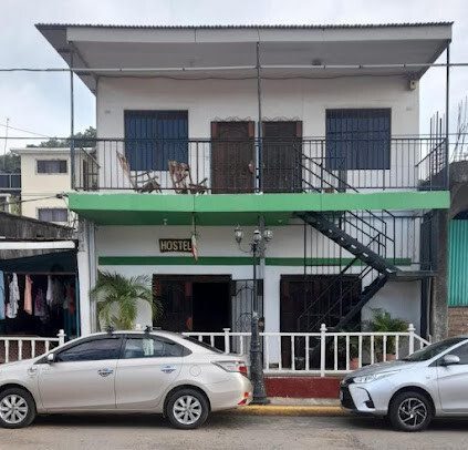 Hostel Rossy's exterior view showcasing its proximity to San Juan del Sur Beach in Nicaragua