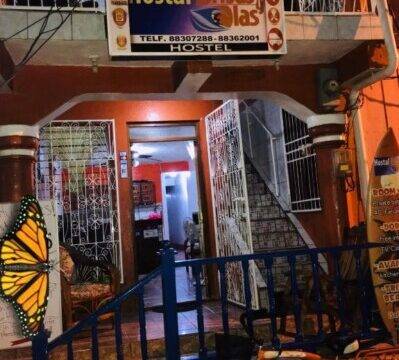 Hostal Brisas y Olas exterior with communal terrace in San Juan del Sur, Nicaragua