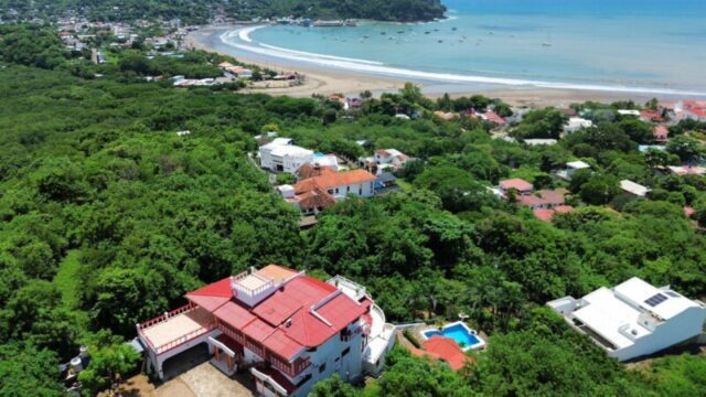 Panoramic view of Villa Italiana overlooking San Juan del Sur bay