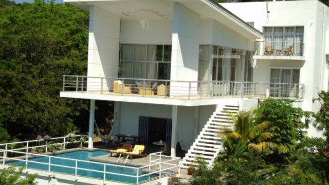 Casa California's modern exterior with ocean view in San Juan del Sur, Nicaragua