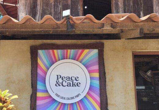 Peace & Cake café at Finca Las Nubes, offering organic pastries and a cozy atmosphere in San Juan del Sur, Nicaragua.