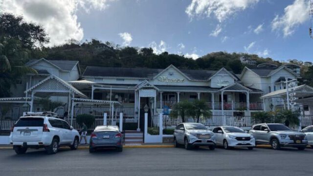 Front façade of Hotel Victoriano with Victorian architecture and oceanfront views in San Juan del Sur