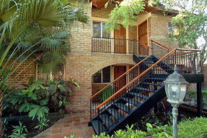 Hotel Colonial Granada's courtyard with swimming pool and colonial architecture in Granada, Nicaragua