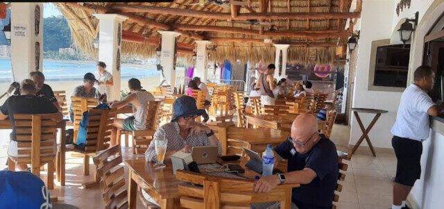 Oceanfront dining area at The Fisherman, Cuban Ranch in San Juan del Sur, Nicaragua