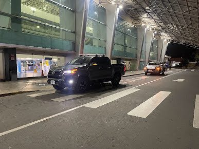 Economy rental car parked in Rivas, Nicaragua