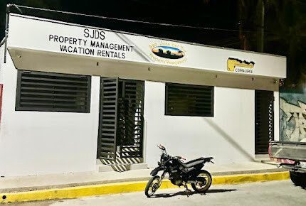 San Juan del Sur Property Management office facade near UNO Gas Station, SJDS