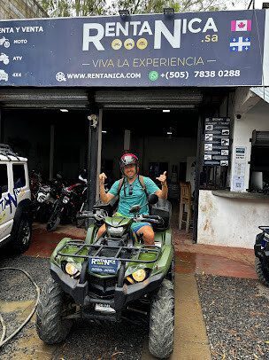 Suzuki Jimny and Honda Talon UTVs parked at RentaNica shop in San Juan del Sur