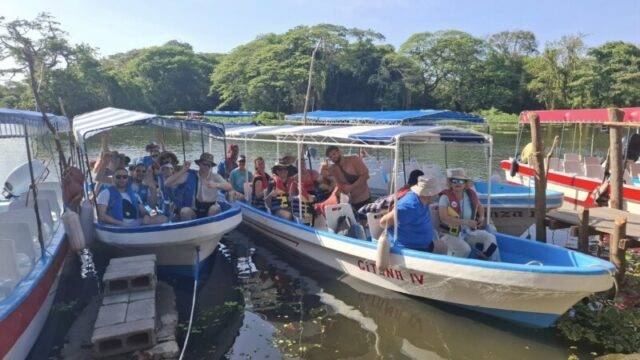 Guided boat tour through Isletas de Granada with Mombacho Volcano backdrop