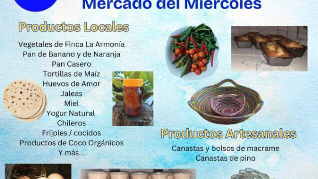 Local produce and artisan crafts on display at Plaza El Tigre Wednesday Market in San Juan del Sur, Nicaragua