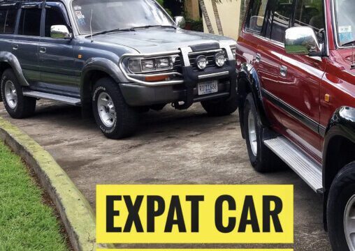 Expat Car Solutions poster of vehicles and branding for the business in Nicaragua