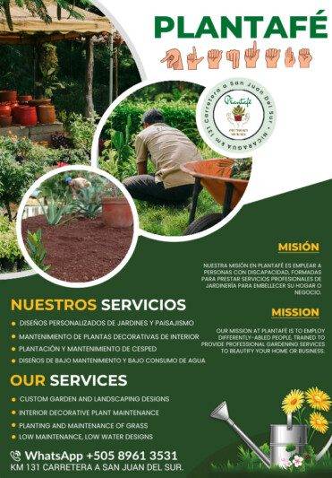 Plantafé Nursery / Vivero Sign language hand spelling of Plantafe on the poster!