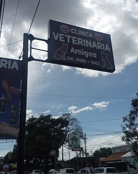 Exterior view of Clínica Veterinaria Amigos in Managua, Nicaragua