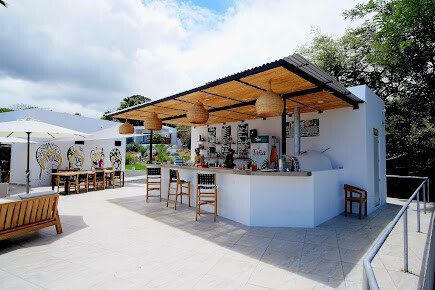 Villa Francia boutique hotel pool and garden terrace in San Juan del Sur, Nicaragua