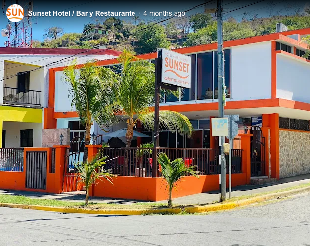 Front view of the Sunset Hotel & Restaurant