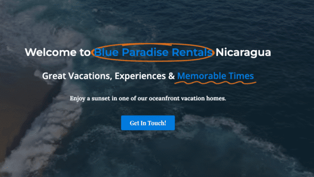 Blue Paradise Rentals Nicaragua Poster