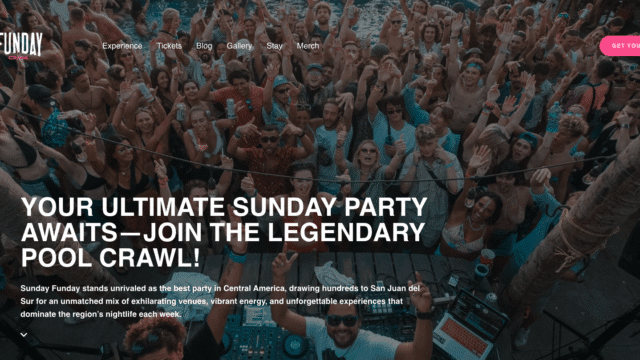 Sunday Funday Pool Crawl Image of crowd of partygoers