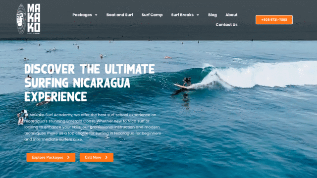 Makako Surf School: a person surfing on a wave