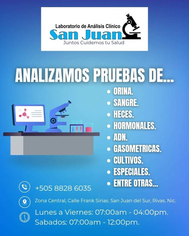 Medical laboratory center / lab building at Centro Médico San Juan, San Juan del Sur