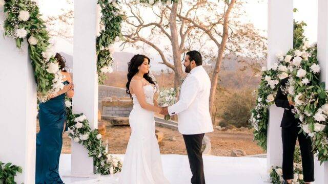 Beach wedding arch setup by Joel Lennon Weddings in San Juan del Sur, Nicaragua