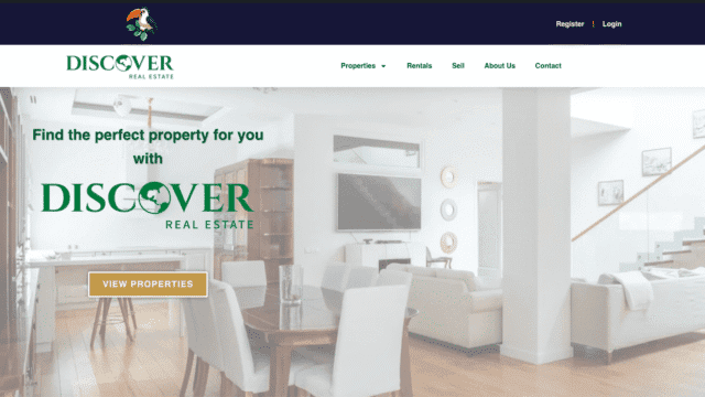 Discover Real Estate Featured Page on NicaSeeker - image of the website landing page